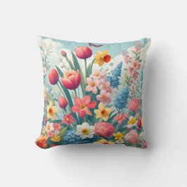 春花継目無模様装飾用クッション クッション