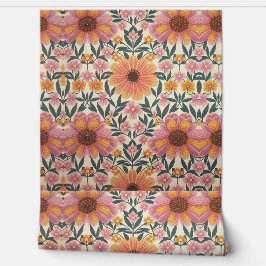 春花花柄カーテン&壁紙 壁紙