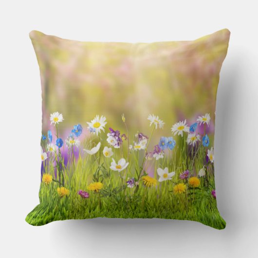 春花飾り枕 クッション (正面)