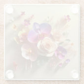 春花3Dグリーティングカード – 鮮やかバラ ガラスコースター (裏面)