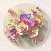 春花3Dグリーティングカード – 鮮やかバラ コースター (正面)