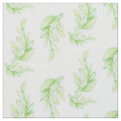 春葉グリーン水彩画パターン ファブリック (クローズアップ)