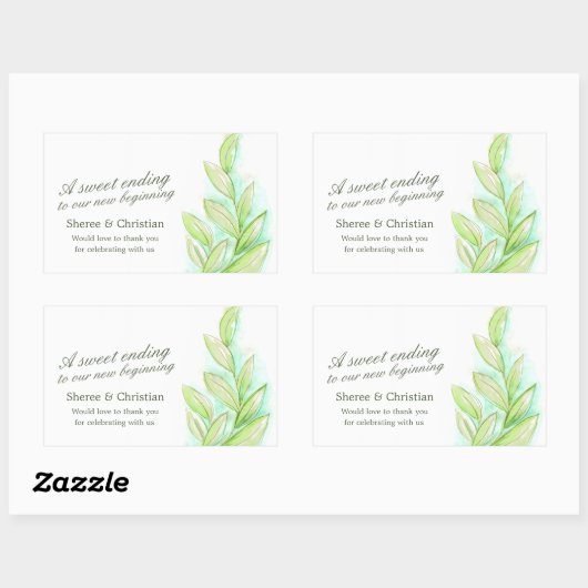 春葉グロー結婚アートのキャンディ 長方形シール (シート)