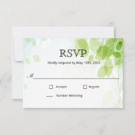 春葉水彩結婚式RSVP 出欠カード