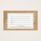 春葉Kraft素朴ギフト証明書 (裏面)