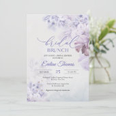 春薄紫ほこりっぽい紫のブルーンピンクのブライダルブランチ 招待状 (スタンド正面)
