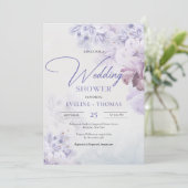 春薄紫ほこりっぽい紫色のピンクウェディングシャワー 招待状 (スタンド正面)