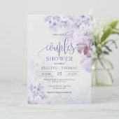 春薄紫ほこりっぽい紫色のピンク色のカップルのシャワー 招待状 (スタンド正面)