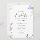 春薄紫グリーンワイルドフラワーガーデンブライダルシャワー 招待状 (正面)