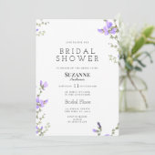 春薄紫グリーンワイルドフラワーガーデンブライダルシャワー 招待状 (スタンド正面)