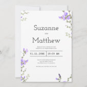 春薄紫グリーンワイルドフラワーボホ庭園の結婚式 招待状 (正面)