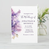 春薄紫フラワークリスチャン結婚バイブル 招待状 (スタンド正面)