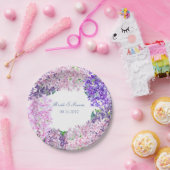 春薄紫フラワーブロッサム結婚-フローラ ペーパープレート (パーティー)