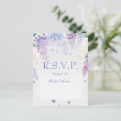 春薄紫フラワーブロッサム – フローラウェディングRSVP インビテーションポストカード (スタンド正面)