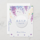 春薄紫フラワーブロッサム – フローラウェディングRSVP インビテーションポストカード (正面/裏面)
