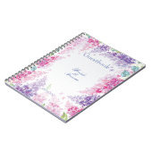 春薄紫フラワー結婚フローラのゲストブック ノートブック (左側)