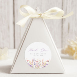 春薄紫ワイルドフラワーサンキュー結婚式の引き出物 ラウンドシール