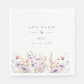 春薄紫結婚ワイルドフラワー スタンダードランチョンナプキン (正面)