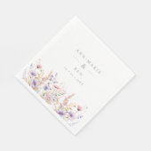 春薄紫結婚ワイルドフラワー スタンダードランチョンナプキン (角)