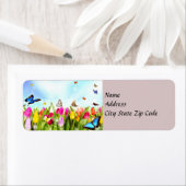 春蝶と花住所 シール (インサイチュ)