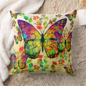 春蝶カラフル自然 クッション (ブランケット)