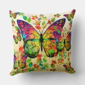 春蝶カラフル自然 クッション (裏面)
