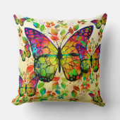春蝶カラフル自然 クッション (正面)