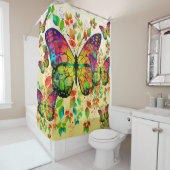 春蝶カラフル自然 シャワーカーテン (インサイチュ)