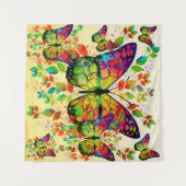 春蝶カラフル自然 タペストリー (正面(横))