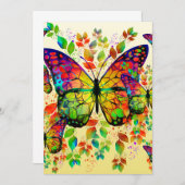 春蝶カラフル自然 招待状 (正面/裏面)
