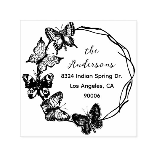 春蝶スエレガントクリプト差出人住所 セルフインキングスタンプ (デザイン)