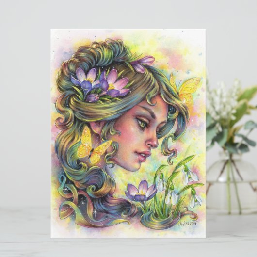 春覚醒妖精フォワーファンタジー女性アートカード (スタンド正面)