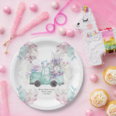 春誕生日パタパーソナライズされたーンバニートラック ペーパープレート (パーティー)