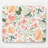 春赤面とピーチウォーター色フローラオフィス マウスパッド (正面)