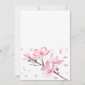 春赤面ピンクさくらんぼブロッサム桜誕生日 招待状 (裏面)