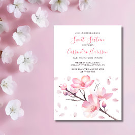 春赤面ピンクさくらんぼブロッサム桜誕生日 招待状