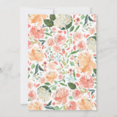 春赤面ピーチウォーターカラーフローラブライダルシャワー 招待状 (裏面)