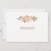 春赤面ピーチウォーターカラーフローラブライダルブランチ 招待状 (裏面)