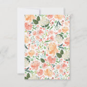 春赤面ピーチウォーター色フローラウェディングRSVP 出欠カード (裏面)