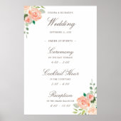 春赤面ピーチウォーター色フローラウェルカムサイン ポスター (正面)