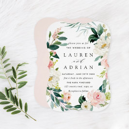 春赤面フローラリース結婚式招待状 招待状