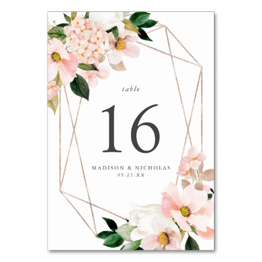 春赤面フローラ幾何結婚フレーム テーブルナンバー (裏面)