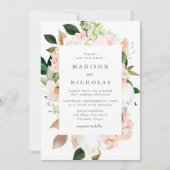 春赤面フローラ結婚フレーム 招待状 (正面)