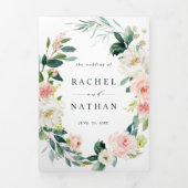 春赤面フローラ結婚リース 三つ折り招待状 (カバー)