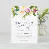春赤面水彩フローラ結婚式招待状 招待状 (スタンド正面)