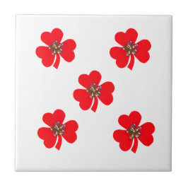 春赤、キッチン用の赤いクローバー タイル