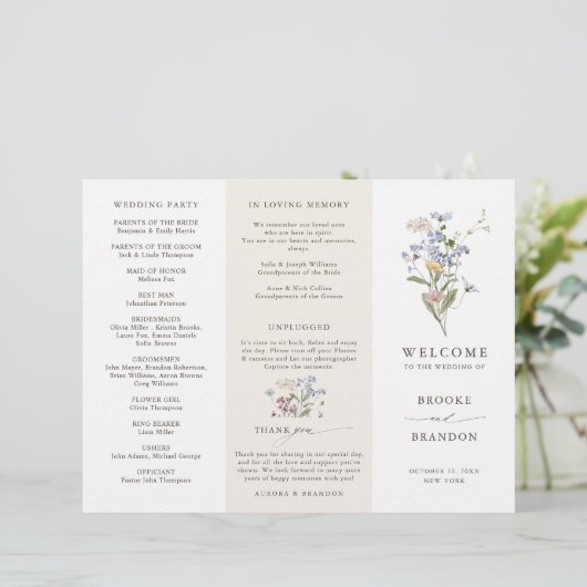 春野草牧地庭園の結婚式プログラム (スタンド正面)