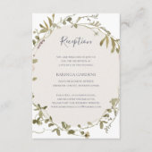 春野草 |ホワイトウェディングレセプションカード エンクロージャーカード (正面)