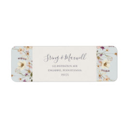 春野草 |ライトブルー差出人住所 ラベル