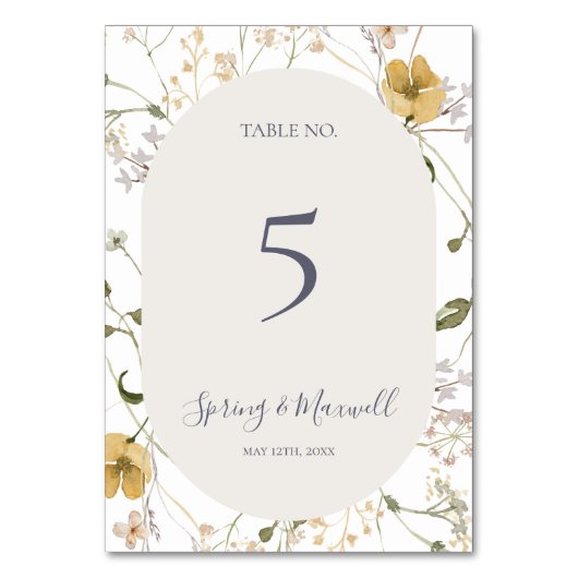 春野草 |白い表の番号 テーブルナンバー (正面)